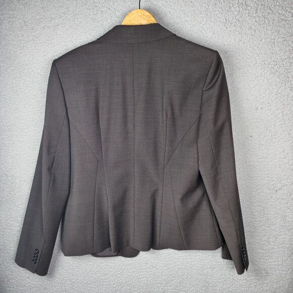 Ann Taylor Blazer Jacket Women 12 Brown Classic Career Office Wool Blend Pockets - Picture 2 of 10